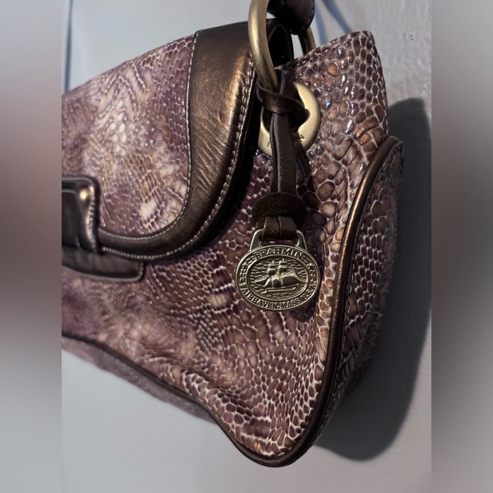 Brahmin Patent Python Euc Handbag - image 5